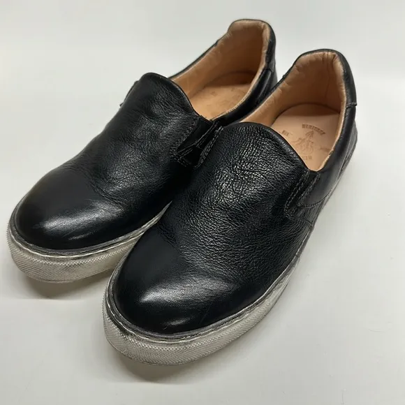 Bed Stu Hermione Slip On Sneaker Shoes Distressed Leather Black Women's Size 7