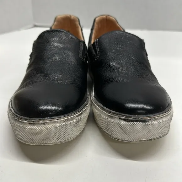 Bed Stu Hermione Slip On Sneaker Shoes Distressed Leather Black Women's Size 7