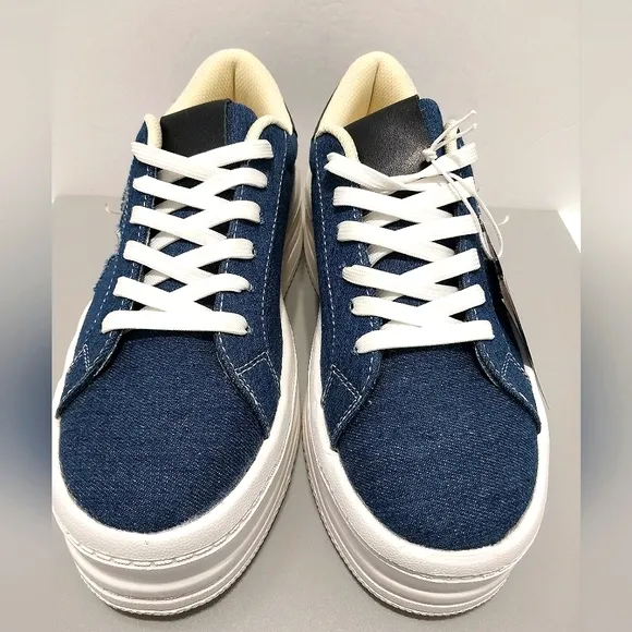 Belos Denim &amp; Glitter Star Platform Sneakers, NWT,‎ Size 9| EUR 40