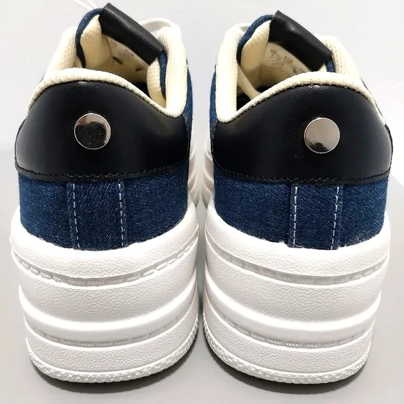 Belos Denim &amp; Glitter Star Platform Sneakers, NWT,‎ Size 9| EUR 40