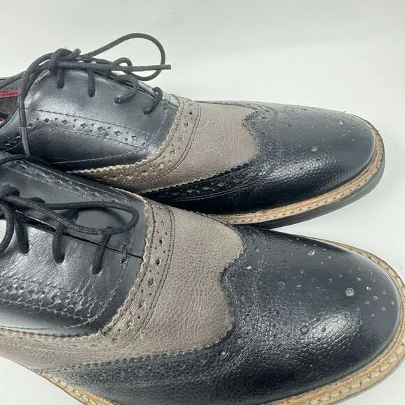 Ben Sherman Birk Shoe Leather Wingtip Dress Shoes Size 10 Black
