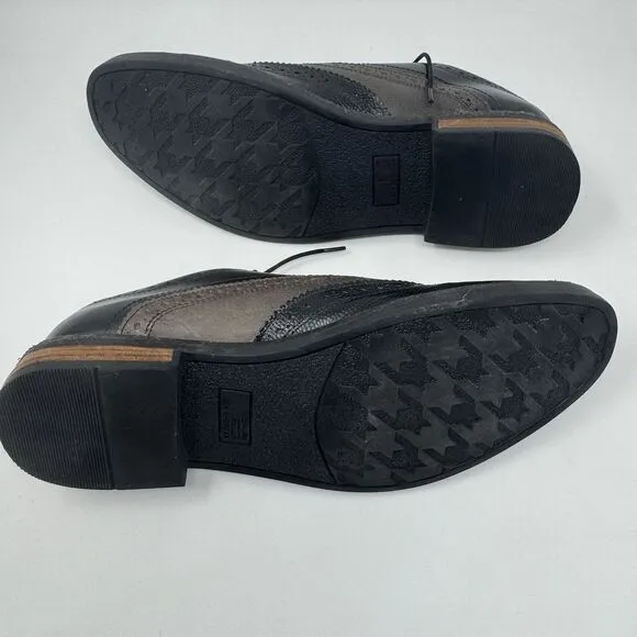 Ben Sherman Birk Shoe Leather Wingtip Dress Shoes Size 10 Black