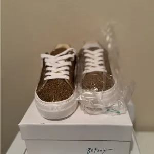 Betsey Johnson Glitter Sneakers - Gold