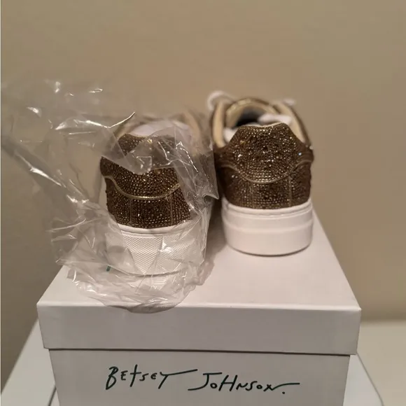 Betsey Johnson Glitter Sneakers - Gold