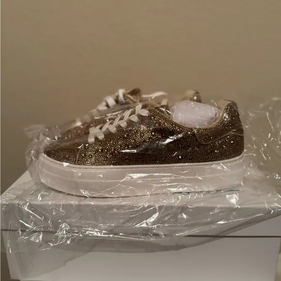 Betsey Johnson Glitter Sneakers - Gold