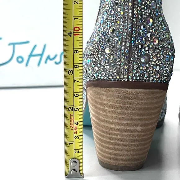 Betsey Johnson SB-Diva Rhinestone Short Boot Western Cowgirl Women 7 NWB Bridal