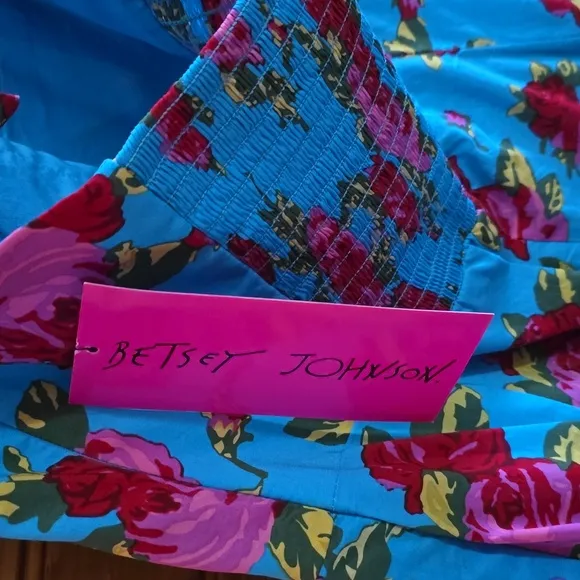 Betsey Johnson Turquoise Dress with Roses