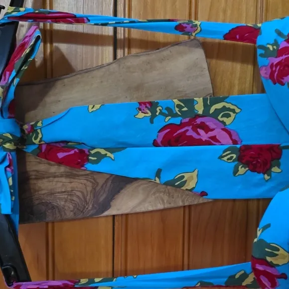 Betsey Johnson Turquoise Dress with Roses