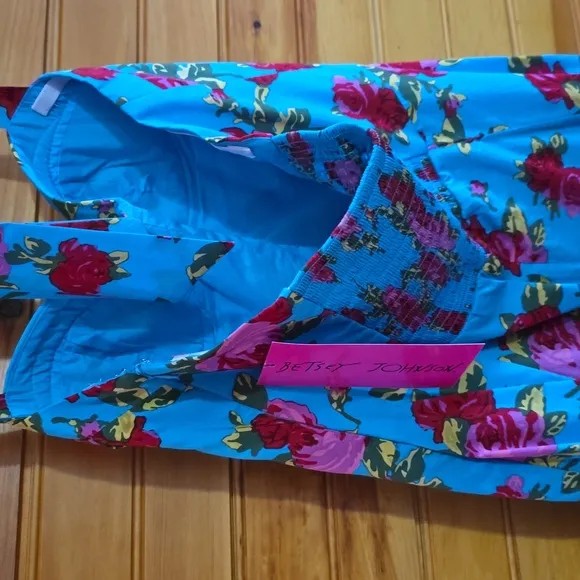 Betsey Johnson Turquoise Dress with Roses