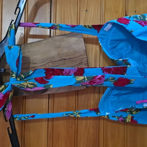 Betsey Johnson Turquoise Dress with Roses