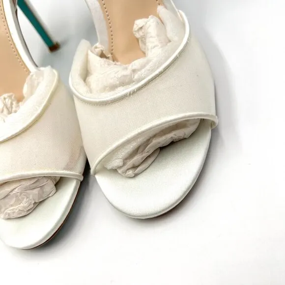 Betsey Johnson Womens Size 8 Blaze White Ivory Jeweled Bow Heels Pumps Shoes