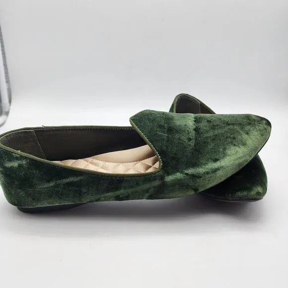 Birdies Starling Velvet Loafers Flats Shoes Womens 11 Slip On Emerald Green