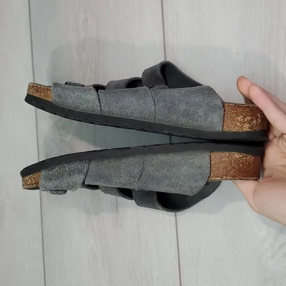 Birkenstock Betula Womens 3 Straps Suede Sandals Flats shoes sz 39/8