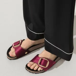 BIRKENSTOCK MADRID BIG BUCKLE SLIDE SANDALS VELVET MAROON SZ 6-6.5 .US / 37 .EU