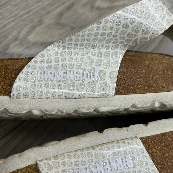 Birkenstock Snakeskin Glitter Printed Thong Sandals