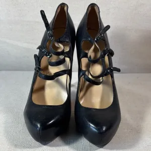 Black Leather Women's Shoes Size 40 Made in Italy