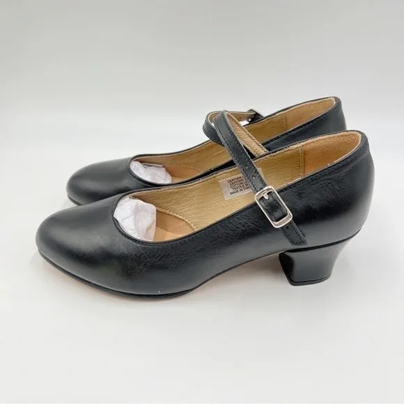 Bloch Big Girls Womens S0304L Curtain Call Character Black Leather Dance Shoes 4