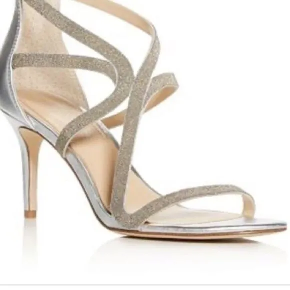 Bloomingdale’s $285 Imagine Vince Camuto PETARA Platinum Holiday Heels