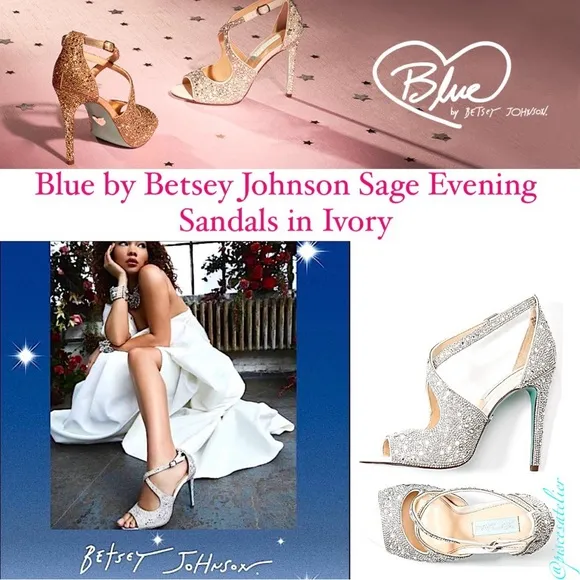 Blue by Betsey Johnson Sage Evening Sandals in Ivory, Women’s Size 5.5