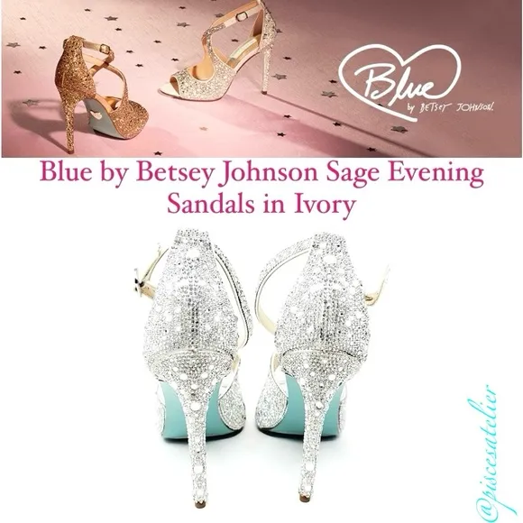 Blue by Betsey Johnson Sage Evening Sandals in Ivory, Women’s Size 5.5