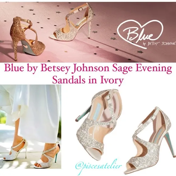 Blue by Betsey Johnson Sage Evening Sandals in Ivory, Women’s Size 5.5