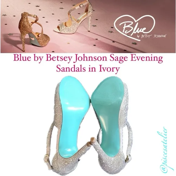 Blue by Betsey Johnson Sage Evening Sandals in Ivory, Women’s Size 5.5