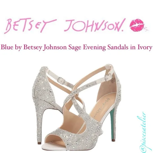 Blue by Betsey Johnson Sage Evening Sandals in Ivory, Women’s Size 5.5