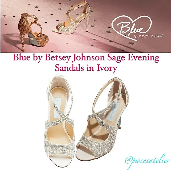 Blue by Betsey Johnson Sage Evening Sandals in Ivory, Women’s Size 5.5