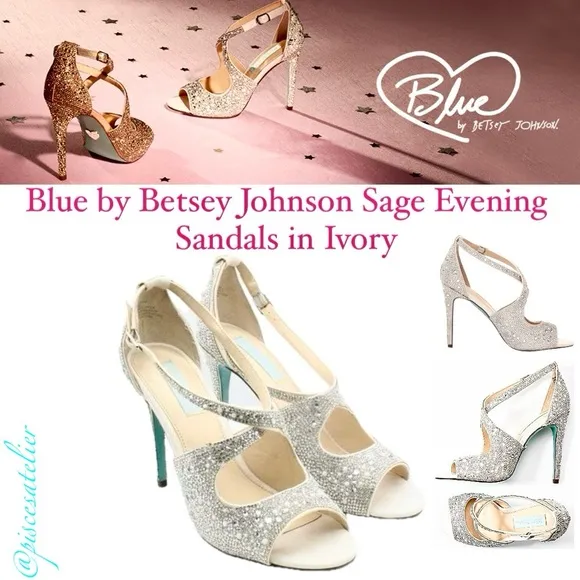 Blue by Betsey Johnson Sage Evening Sandals in Ivory, Women’s Size 5.5