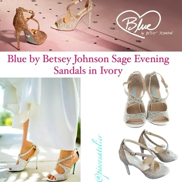 Blue by Betsey Johnson Sage Evening Sandals in Ivory, Women’s Size 5.5