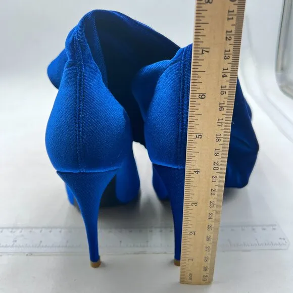 Blue Velvet Pointed Toe Stiletto Heels Over the Knee High Boots for Women