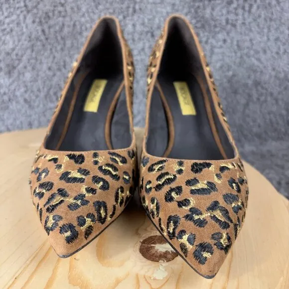Bocage Heels Womens 6.5 Suede Leopard Print Pointed Stiletto Heel Made in France