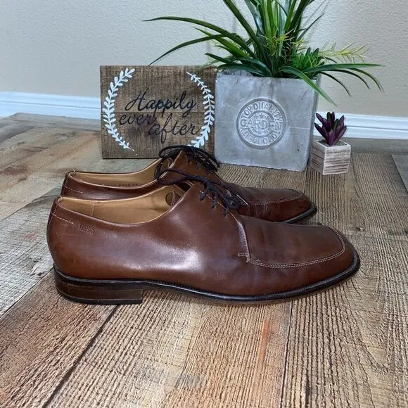 Boss Hugo Boss Mens Brown Square Toe Dress Shoes Sz 11