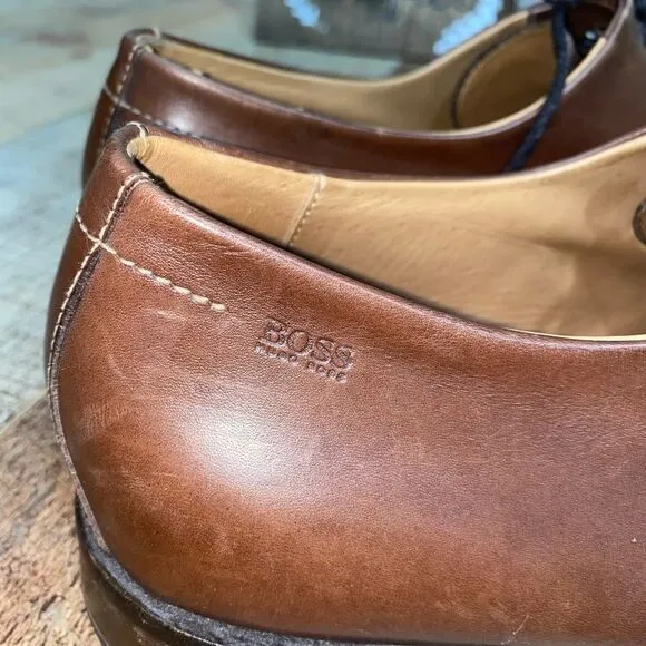 Boss Hugo Boss Mens Brown Square Toe Dress Shoes Sz 11