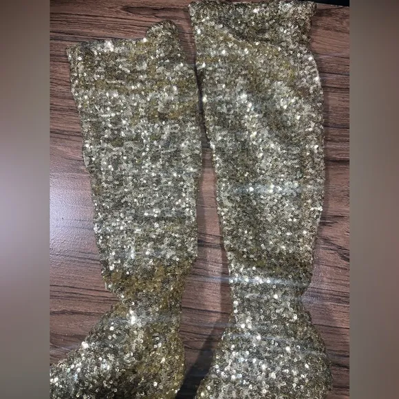 Boston Proper gold‎ glitter boots size 7.5