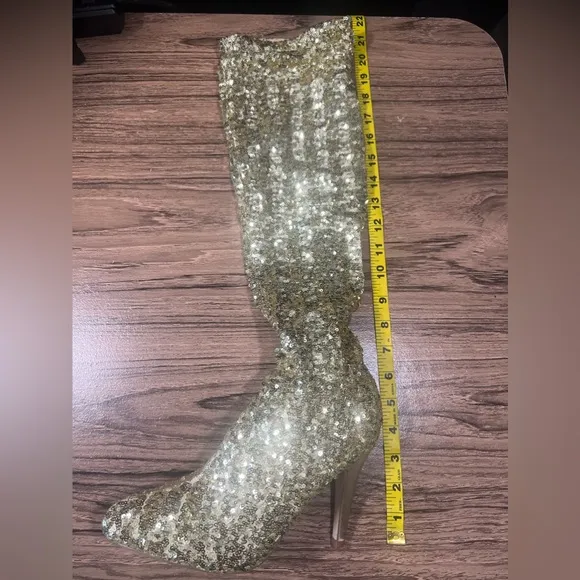 Boston Proper gold‎ glitter boots size 7.5
