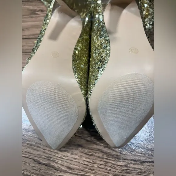 Boston Proper gold‎ glitter boots size 7.5