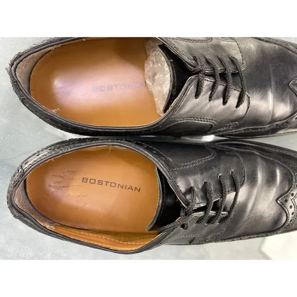 Bostonian  Men's Wingtip Brogue Dress Shoes Size 10 M Leather Black