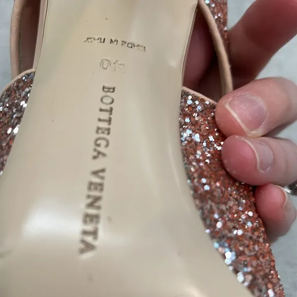 Bottega Veneta pink Glitter Mary Jane Heels