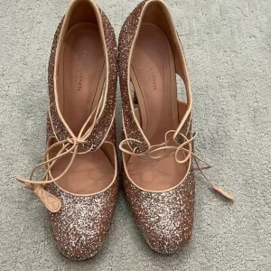 Bottega Veneta pink Glitter Mary Jane Heels