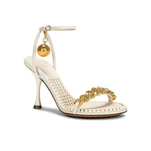 Bottega Veneta Women's Ivory Dot Ankle Strap Sandal Shoes Size 37.5
