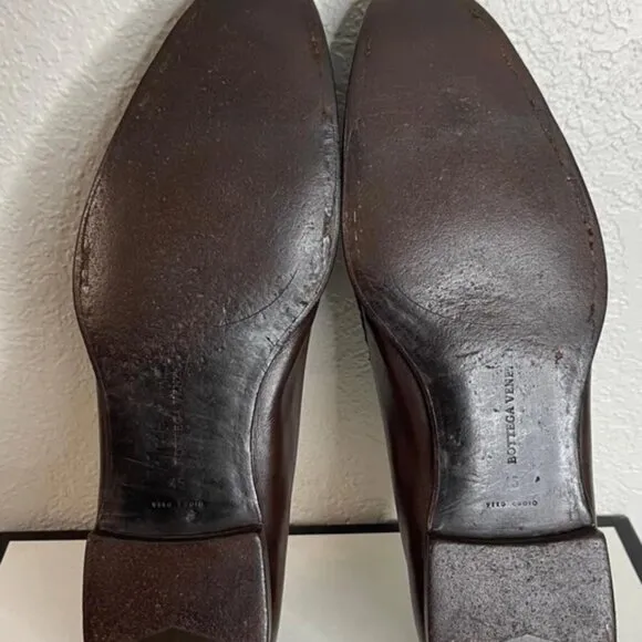 Bottega Veneta Woven Brown Leather Dress Shoes Slip On Men's Size 45 EU/12 US