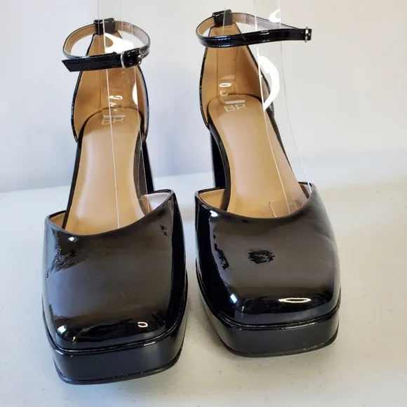 BP Fynn Ankle Strap Platform Pump Size 11 Block Heel Square Toe Shoe Unisex