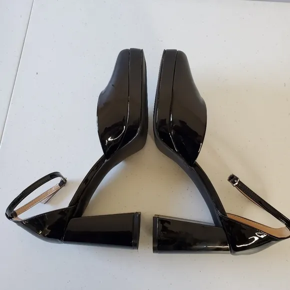 BP Fynn Ankle Strap Platform Pump Size 11 Block Heel Square Toe Shoe Unisex