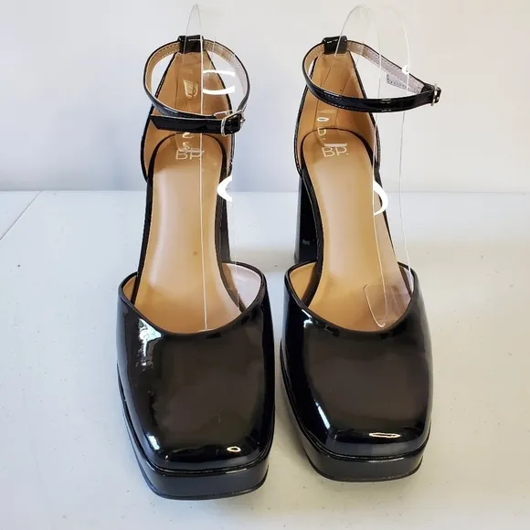 BP Fynn Ankle Strap Platform Pump Size 11 Block Heel Square Toe Shoe Unisex