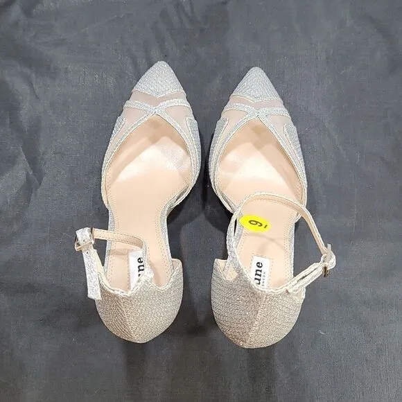 BRAND NEW DUNE LONDON DIANE HEELS IN PEWTER PIN HEELS SANDALS
