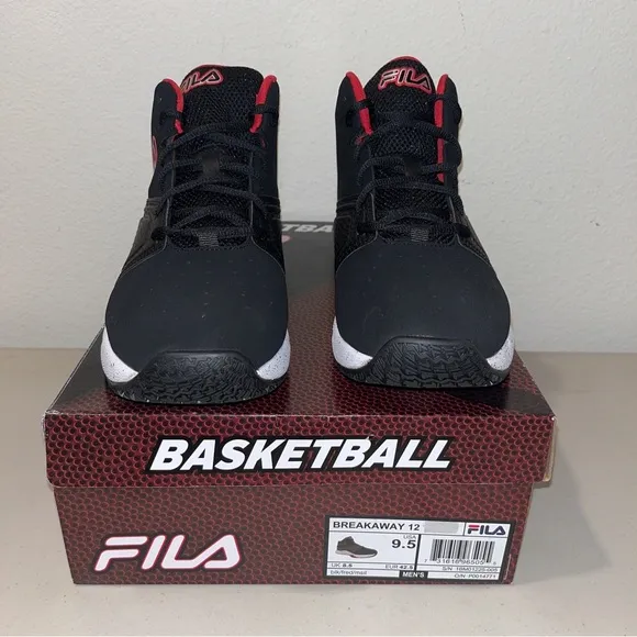 Brand New W/box FILA BREAKAWAY 12 TRAINERS SPORTS MEN SHOES BLACK/RED SIZE 9.5