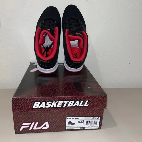 Brand New W/box FILA BREAKAWAY 12 TRAINERS SPORTS MEN SHOES BLACK/RED SIZE 9.5