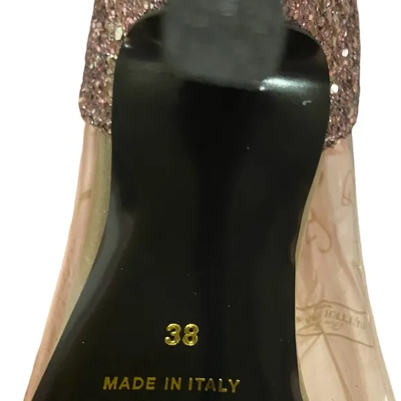 BRAND NEW/ORIGINAL BOX TOO FACED BETTER THAN SEX PINK GLITTER STILETTOS SIZE 7