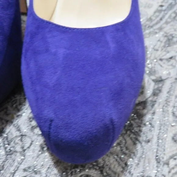 BRIAN ATWOOD Purple Suede Leather Platform Pumps Heels Stilettos B Savita sz 7